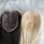 Straight Human Hair Prosthesis 613 Toned Blonde Wig Lace Front Topper For White
