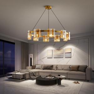 China 24in 40in Modern Decorative Ceiling Lights Copper Electroplated Minimalist Chandelier Lighting factory