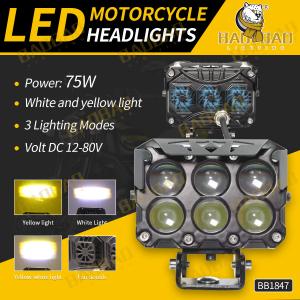 China Super Bright 6 Lens White Yellow Dual Color Motorcycle Driving LED Light factory