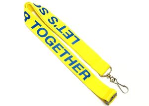 China Yellow Background Safety Neck Lanyards , Custom Printed Lanyards For Running Event Competition factory