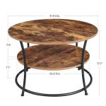 Round Coffee Table For Sale, Industrial Coffee Table, 2 Tiers Round Coffee Table