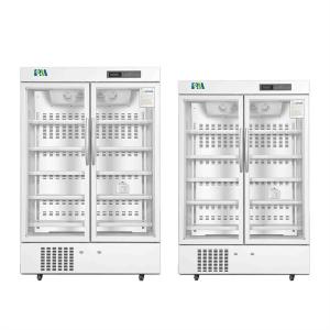 China Big Capacity Medical Pharmacy Vaccine Refrigerators With Double High Quality Glass Door factory