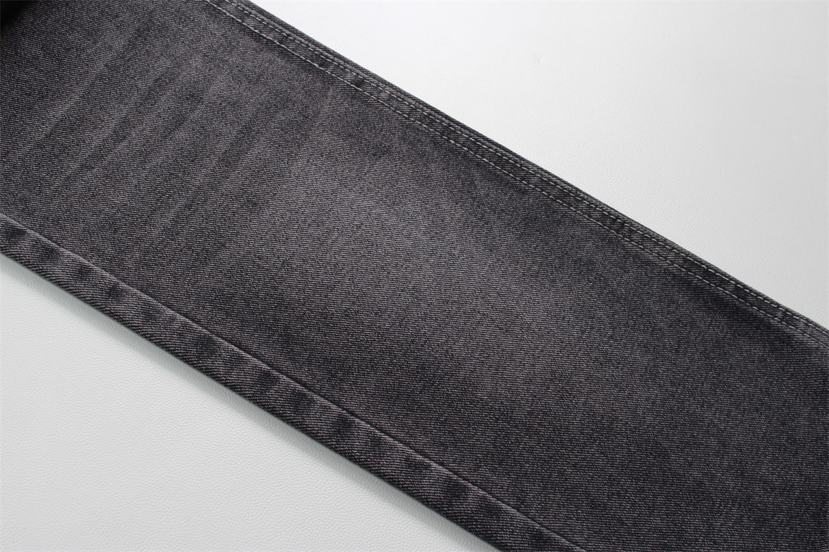 190cm 12oz Black Black Cotton Polyester Rigid Denim Fabric For Jeans