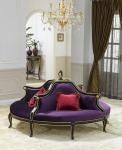 Antique French Green Purple Velvet Chaise Lounge Classic
