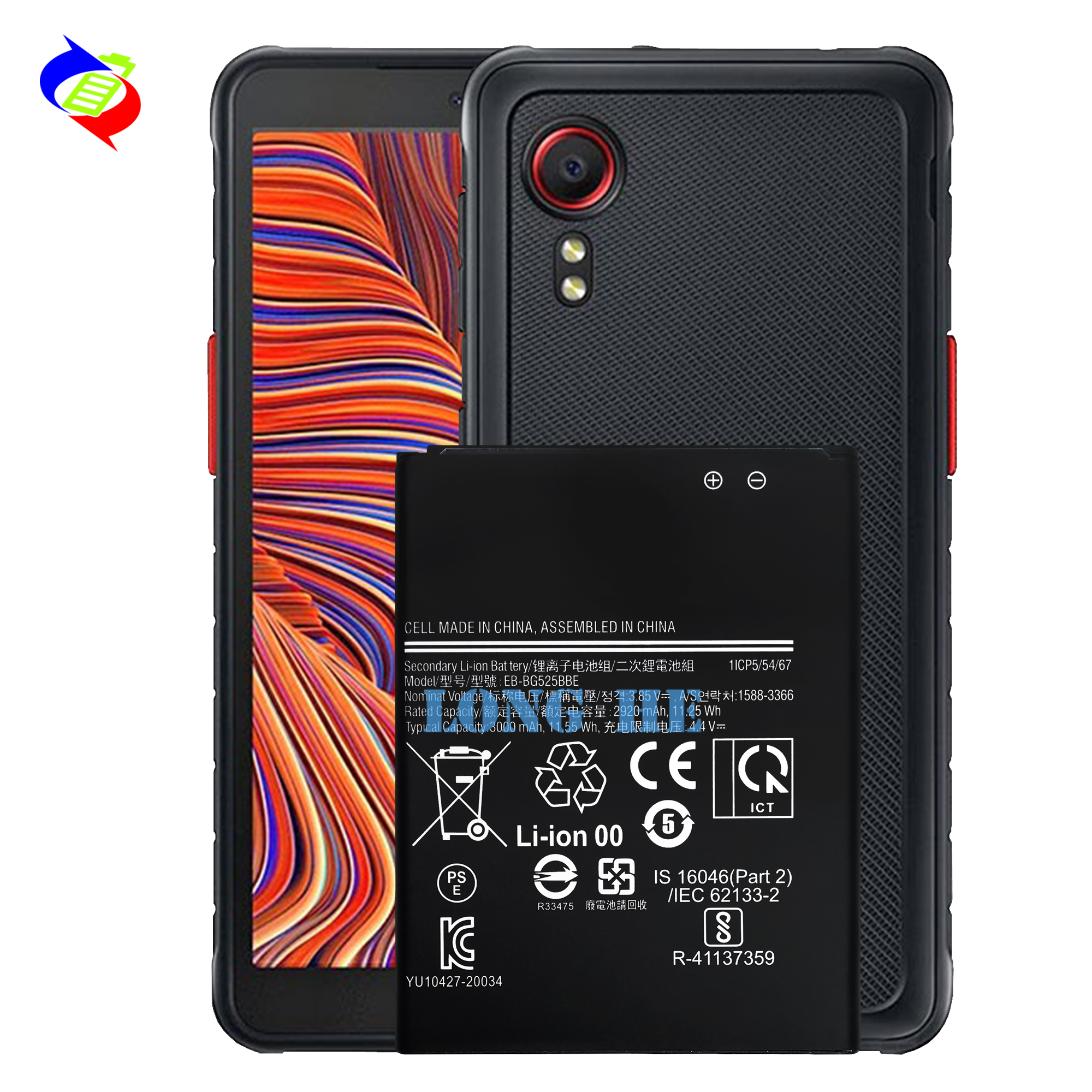 3.85V EB-BG525BBE Replacement Battery for Samsung Xcover 5 SM-G252F/DS Genuine Phone Battery