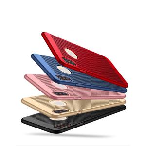 China Breathable Heat dissipation hard pc mesh net mobile phone case for iphone X back cover factory
