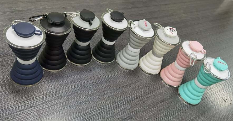 Super Thin Silicone Collapsible Water Bottles Foldable BPA Free 500ml