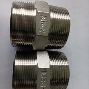 China MSS SP-114 Stainless Steel Cast Fittings 2 Inch Threaded Hexagonal Straight Nipple factory
