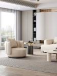 Contemporary Hotel Minimalist Style Genuine Leather Single Sofa for Reception