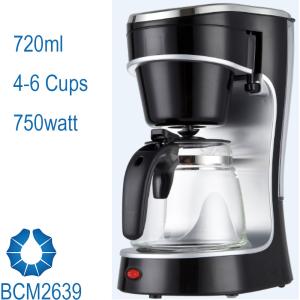 China 5-Cup Drip Coffee Maker stream line design in black BCN2639 factory