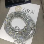 3mm 5.0mm Moissanite Tennis Necklace Moissanite Tennis Chain For Wedding
