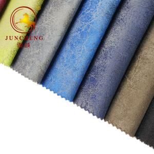 China 100 polyester glue embossed super soft velvet fabric for furniture factory