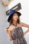 AK17594 fashion polyester braid foldable summer straw hats for womens in stock ,