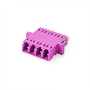 China OM4 LC Quad Magenta Plastic Color Multimode Fiber Optic Adapter factory