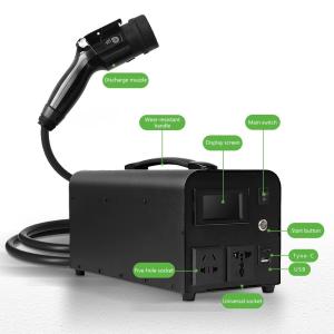 China Outdoor Camping Extended Power Cord Socket GBT 5.5kw EV Discharge Gun with Cable Plug factory