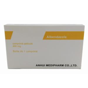 China Albendazole Tablet 400mg, 1's/Box, GMP Medicines, Bp/USP/Cp factory
