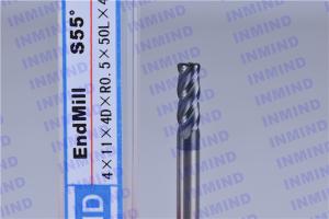 China SiN Coating Corner Radius End Mill , HRC55 4 Flute Extra Long End Mill SGS factory