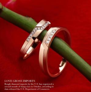 China Intense 18K Rose Gold Couple Rings factory