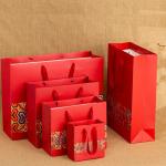 Custom Design Logo Red Exquisite Special Paper Packaging Bag Shopping Gift Bags