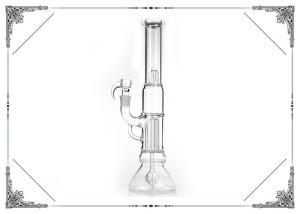 China Sovereignty 14'' Glass Smoking Pipe Gridded Imperial Percolator Hookah Bongs factory