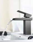 SUS304 Stainless Steel Waterfall Single Hole Single Handle Basin Mixer In Chrome