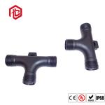 2 3 4Pin 3 Way T Type Waterproof PVC Male Female Connector Black