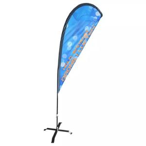 Blue Beach Pattern Teardrop Advertising Flags Personalized Festival Use