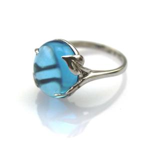 China Gemstone Jewelry 12mmx14mm Oval Dome Blue Topaz Cubic Zirconia 925 Silver Ring(R44) factory