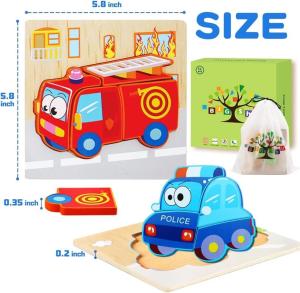 China Unisex 6 Packs Vehicle Shape Jigsaw Puzzles for Toddlers 1-3 Infant Educational Gifts factory