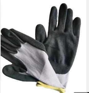China 15 Gauge Nylon Spandex Liner With Sandy Nitrile Coated Safety Grip Industrial Safety Work Protection Hand Gloves factory
