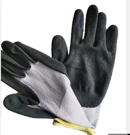 15 Gauge Nylon Spandex Liner With Sandy Nitrile Coated Safety Grip Industrial