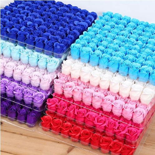 China 3-Layer Rose Soap Flower for Valentine's Day Wedding Christmas 5cm Diameter 6cm Height No Bottom Couple Gift Simulation Flower factory