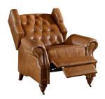 Vintage High Back Brown Leather Recliner Chair High Density Foam / Sponge