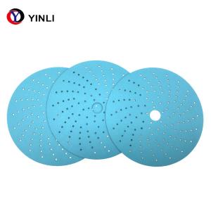 China Blue Automotive Ceramic Abrasive Sanding Disc Paper Porous Multiholes factory