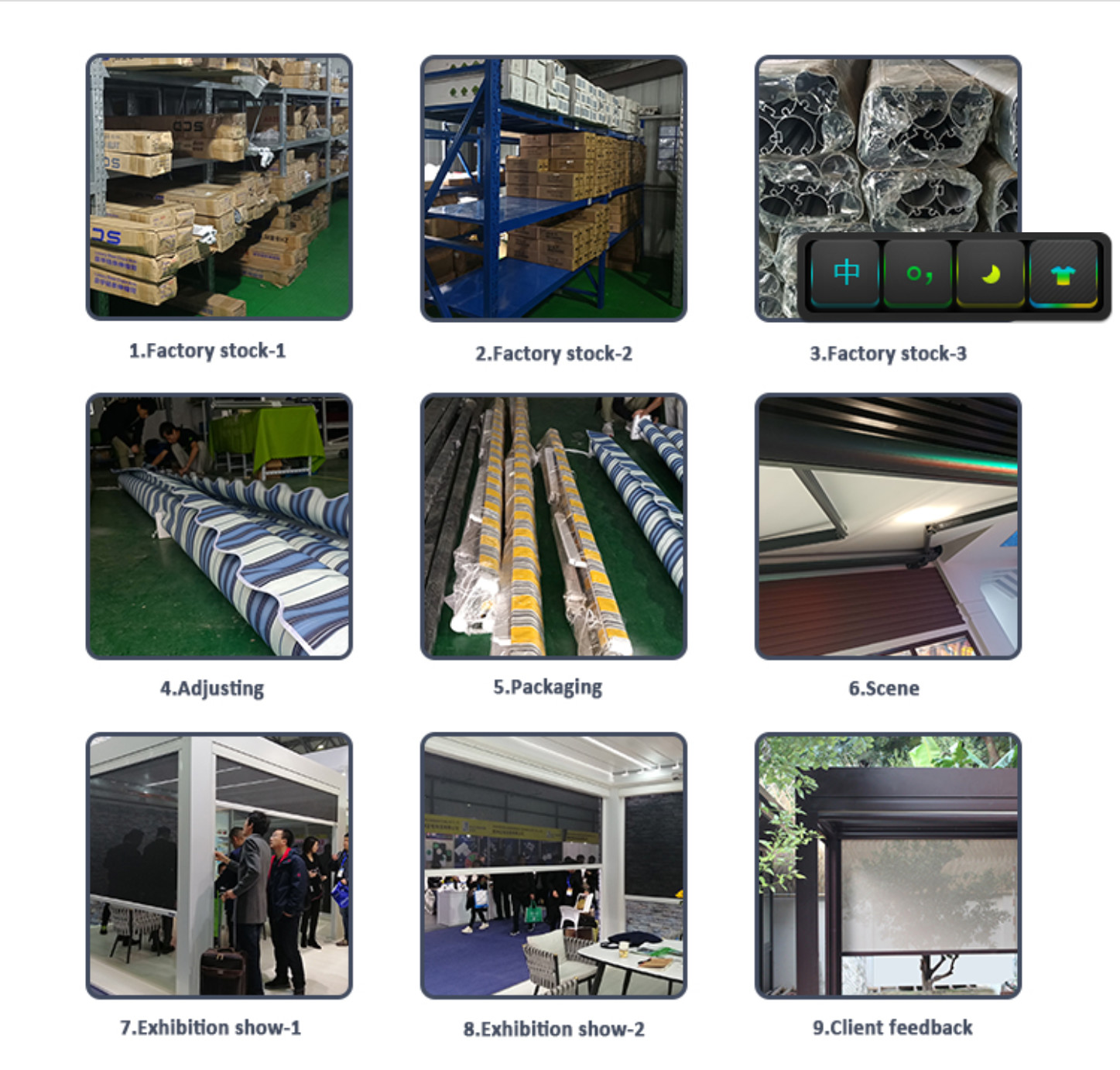 Customized Size Zip Track Blinds Waterprof Roller Shades Aluminium Alloy