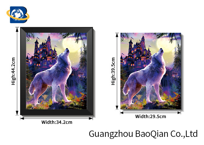 Professional 3d Pringting Service , 3d Changing Flipped Home Wall Decor Art With Wolf