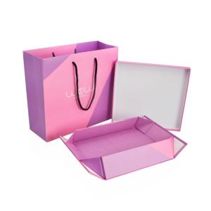 China Bespoke Logo CMYK Color Rigid Paper Gift Box , Apparel Packaging Box With Matching Paper Bag factory