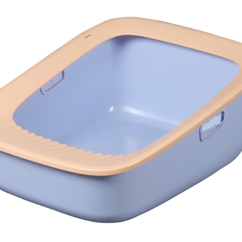 Pink Green Open Cat Litter Box Open Top Litter Box With Shield