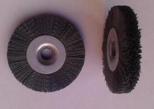 China 100 Mm OD Round Abrasive Nylon Bristle Brushes 55mm Middle Plate 10mm Face Width factory