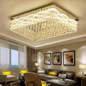 China JYLIGHTING Modern Luxury Golden LED Chandelier Custom Crystal Ceiling Light For Hotel Lobby Decorative Lighting Gold Crystal Pendant Light factory