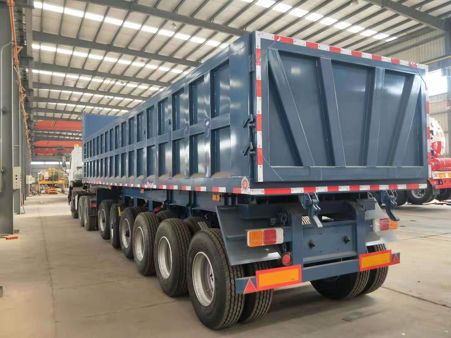 50 tons 3 axle self discharge tipping truck trailers with and HAVY hydraulic cylinder