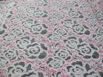 White Cotton Polyester Lace Fabric Rose Print for Lingerie / Bra(CY-DK0033)