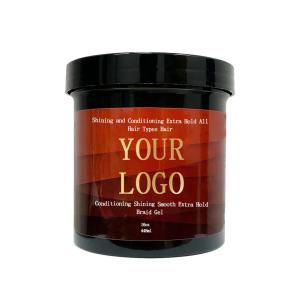 China Natural Hair Pomade Hair Styling Braiding Gel Private Label 8oz Edge Control Gel for Women Shine Braid Gel for All Hair Types factory