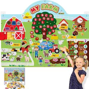 China Farm Animals Felt Story Board Set, 3.9 Ft 99 Pcs Preschool Farmhouse Barnyard Theme Flannel Board Storytelling Early Learning factory