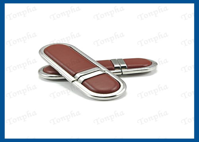 Genuine Leather USB Flash Drive Memory Stick With Customized Engraved Logo