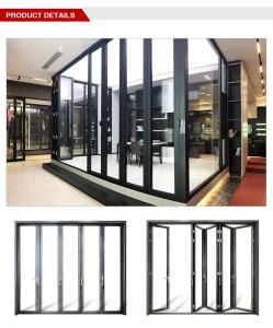 China High Security Aluminum Folding Door Double Glazed Folding Balcony Doors Custom factory