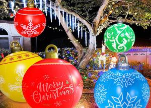 China 24 Inch PVC Inflatable Christmas Ball LED Light and Remote Control Indoor Outdoor Christmas Decoration factory