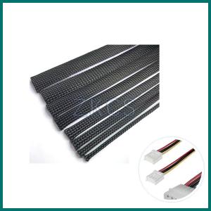 China Good PET Expandable Cable Braided Sleeve/Telescopic Braided Sleeve/Black Braided Wire Sleeve factory