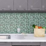 Green Color Marble Stone Mosaic Tiles For Floor And Bathroom Wall