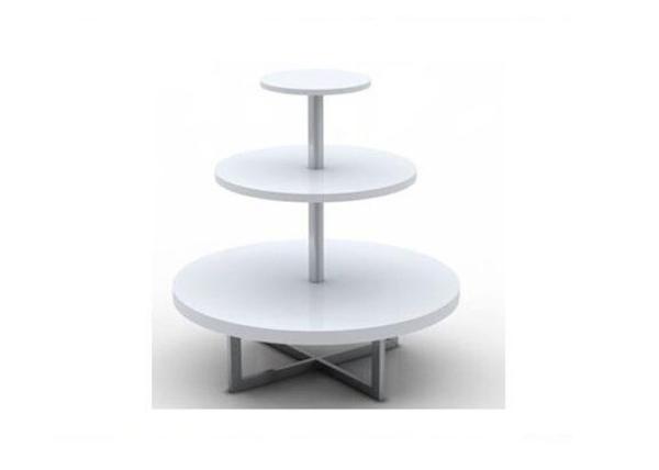 Round Type 3 Layers Wooden Gondola Display Rack , Commercial Store Display